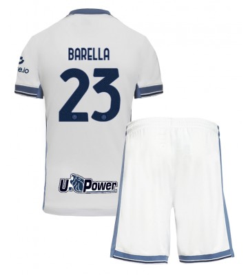 Inter Milan Nicolo Barella #23 Segunda Equipación Niños 2024-25 Manga Corta (+ Pantalones cortos)